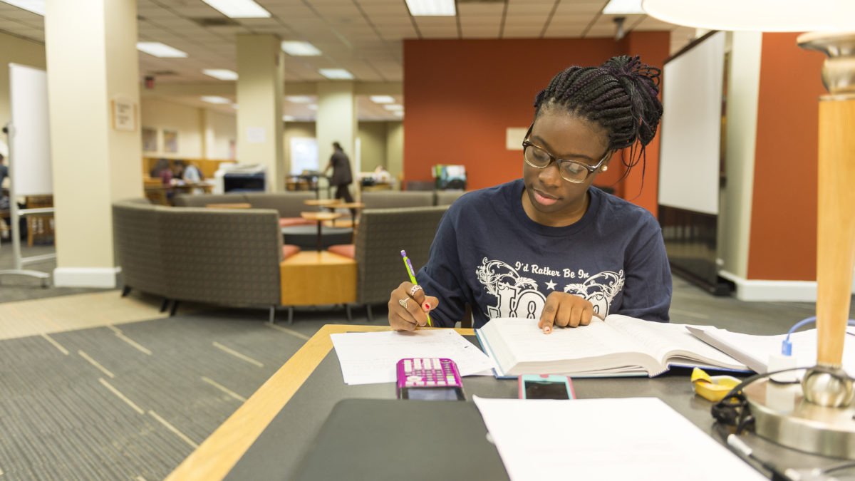 image of student studying
