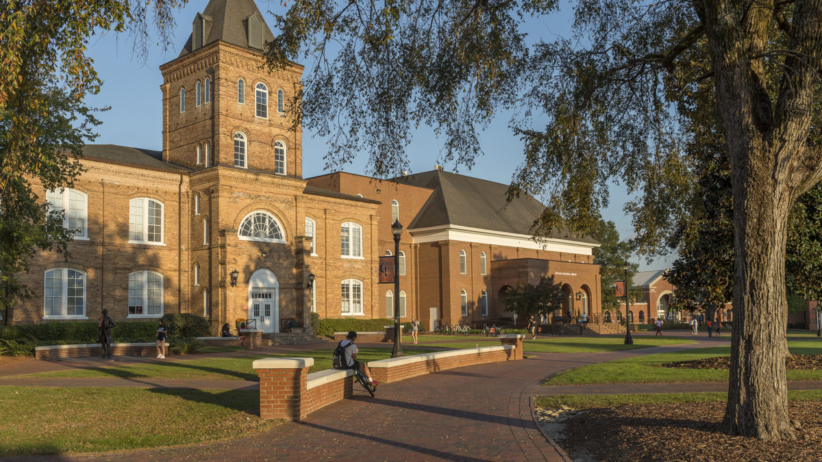 Image of Kivett Hall, Campbell's oldest building, and one of the highlights during a campus visit.