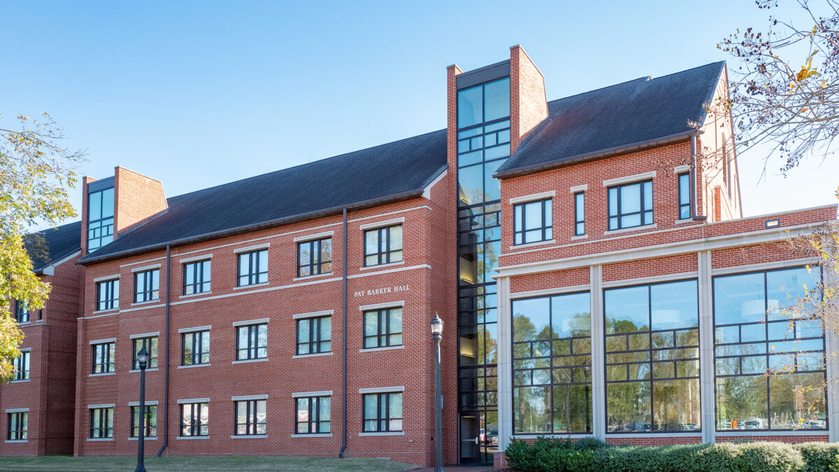 Exterior of Pat Barker Hall